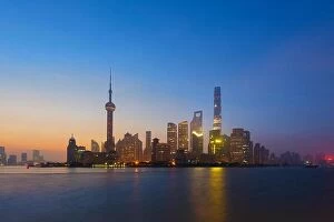 Images Dated 20th July 2016: View of Shanghai at Lujiazui finance and business district trade zone skyscraper in morning