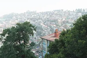 Abode Prints: View of Shimla city in Indian Himalayas the capital of Indian state Himachal Pradesh