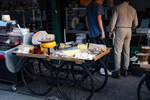 Gouda Prints: View of shop selling cheese wheel at Naschmarkt
