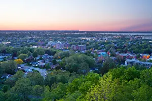 Urban Sprawl Prints: A view of Southern Hamilton from a lookout near Devil's Punchbowl at sunset