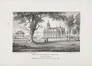 1829 Prints: View of St. James's Church, Park Hill, Clapham 1829 by Thomas Mann Baynes