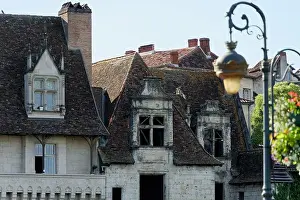 House Building Prints: View of the streets and houses of the French town of Perigeuex in France in sunshine