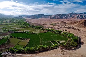 Jammu And Kashmir Prints: A view from the top of Thikse Monastery