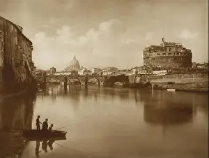 Fisherman Prints: View of the Tiber, with Castle St