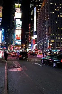 Big Apple Prints: View of Time Square in New York at night November 2008