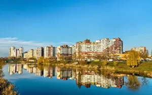 Lake Park Prints: View of the Troieshchyna district of Kiev, Ukraine