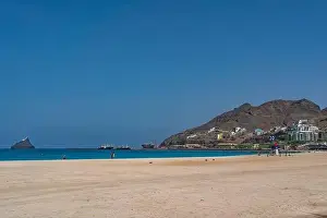 Cape Verde Prints: View of turquoise Laginha beach in Mindelo city in Sao Vicente Island in Cape Verde