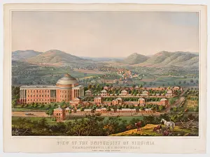 College Prints: View of the University of Virginia