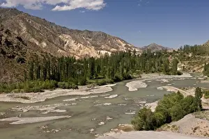 Mountainscape Prints: View of unspoilt river valley in area currently being heavily dammed