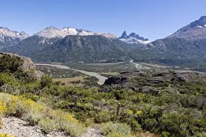 Birds View Prints: View from the viewpoint Mirador Rio Ibañez at the Carretera Austral in Patagonia, Chile