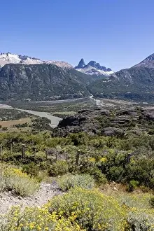 Birds View Prints: View from the viewpoint Mirador Rio Ibañez at the Carretera Austral in Patagonia, Chile