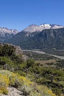 Birds View Prints: View from the viewpoint Mirador Rio Ibañez at the Carretera Austral in Patagonia, Chile