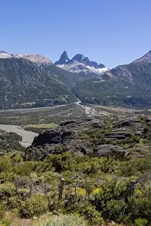 Birds View Prints: View from the viewpoint Mirador Rio Ibañez at the Carretera Austral in Patagonia, Chile