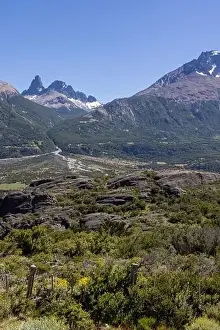 Birds View Prints: View from the viewpoint Mirador Rio Ibañez at the Carretera Austral in Patagonia, Chile
