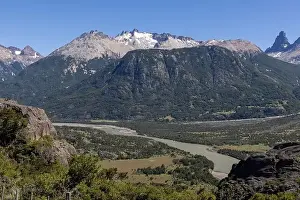 Birds View Prints: View from the viewpoint Mirador Rio Ibañez at the Carretera Austral in Patagonia, Chile