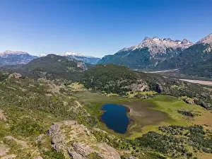 Birds View Prints: View from the viewpoint Mirador Rio Ibañez at the Carretera Austral in Patagonia, Chile