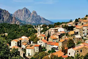 Contemplative Prints: view to village of Evisa, France, Corsica, Evisa