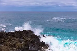Lanzarote Prints: Viewpoint in Los Hervideros. Rugged lava west coast between Playa Blanca and El Golfo