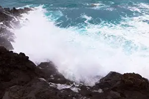 Lanzarote Prints: Viewpoint in Los Hervideros. Rugged lava west coast between Playa Blanca and El Golfo