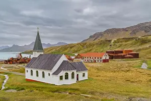 Polar Regions Prints: Views of the church at Grytviken