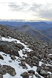 Views from tourist path up Ben Nevis looking towards the Mamores, Scotland