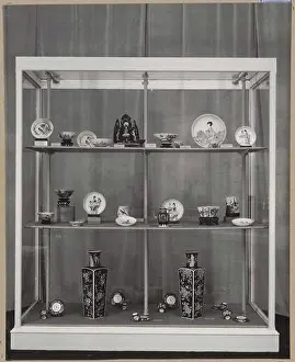 Treasures Prints: VIII vitrine room with Chinese porcelain; Exhibition Oriental treasures: 4000 years Asian art
