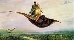 Symbolist Prints: Viktor Vasnetsov, painting, Flying Carpet, 1880