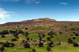 Fields Prints: Village of Healaugh underneath Calver fell in Swaledale