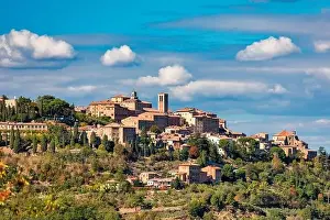 Siena Province Prints: Village of Montepulciano with wonderful architecture and houses
