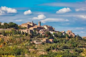 Siena Province Prints: Village of Montepulciano with wonderful architecture and houses