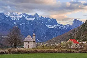 Picturesque Scenery Prints: Village scene in the Theth Valley, in Albania