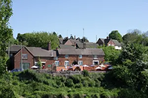 Worcestershire Prints: The village shop, post office and tearooms at Upper Arley on the River Severn near Kidderminster