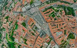 Lithuanian Prints: Vilnius Old town, the historic center of Lithuania, European city. 360 VR panorama