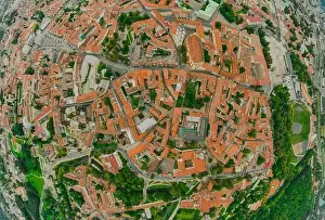 Lithuanian Prints: Vilnius Old town, the historic center of Lithuania, European city. 360 VR panorama