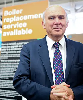 Political Figure Prints: Vince Cable tours B&Q Sutton Superstore including their new ‘Ecostore and ‘Do it together with B&Q classroom