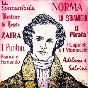 Vincenzo Bellini, portrait, Italian bel canto composer, 1801 - 1836