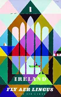 City Break Prints: Vintage 1950s Travel Poster - - Aer Lingus - Ireland - Abram Games - 1960s