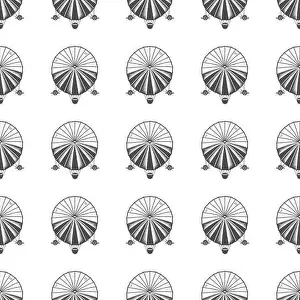 Aero Prints: Vintage airship seamless pattern