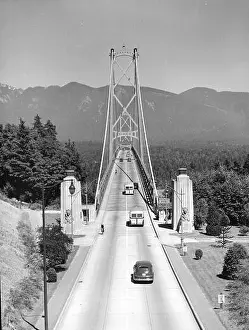 Stanley Park Prints: Vintage black and white photograph ca