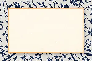 Newsletter Prints: Vintage blue tulip flower frame vector remix from artwork by William Morris