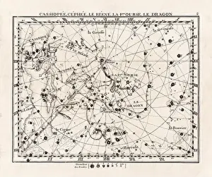 Celestial Navigation Prints: Vintage constellation illustration from the early 18th century