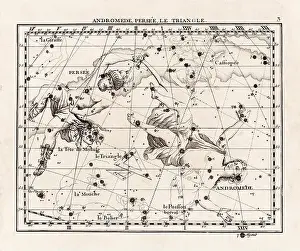 Celestial Navigation Prints: Vintage constellation illustration from the early 18th century