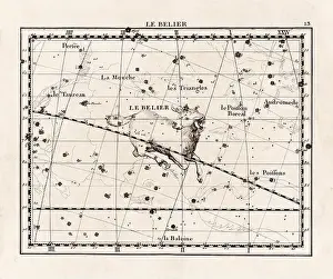 Celestial Navigation Prints: Vintage constellation illustration from the early 18th century