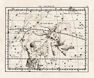 Celestial Navigation Prints: Vintage constellation illustration from the early 18th century