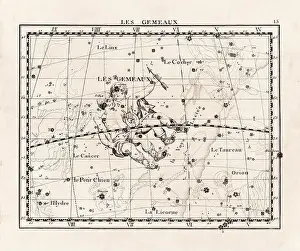 Celestial Navigation Prints: Vintage constellation illustration from the early 18th century