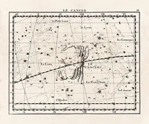 Celestial Navigation Prints: Vintage constellation illustration from the early 18th century