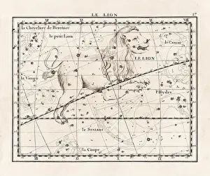 Celestial Navigation Prints: Vintage constellation illustration from the early 18th century