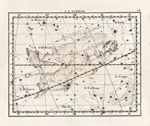 Celestial Navigation Prints: Vintage constellation illustration from the early 18th century