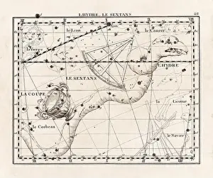 Celestial Navigation Prints: Vintage constellation illustration from the early 18th century