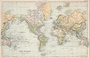 Map Of The World Prints: Vintage Detailed Digital World Map Printable Download Travel Poster